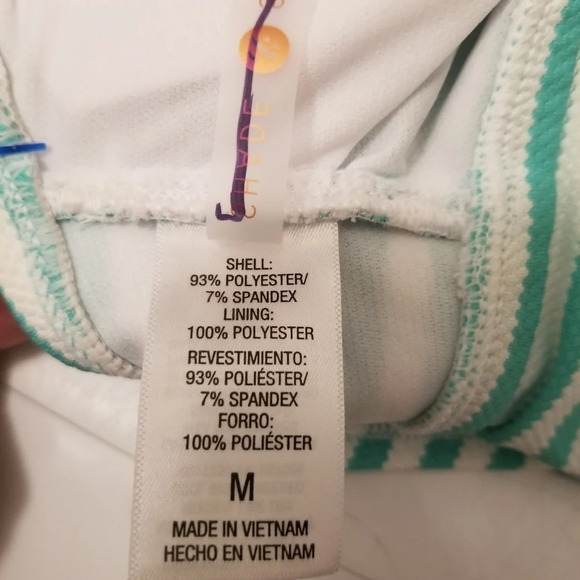 Shade & Shore Women's Textured 2 PC Swimsuit M/L - Picture 3 of 4